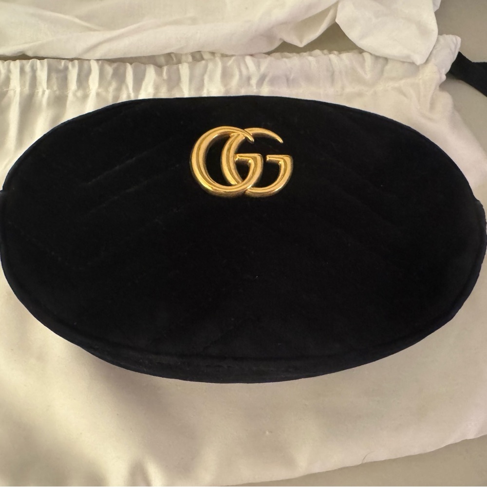 Gucci Black GG Marmont Belt Bag